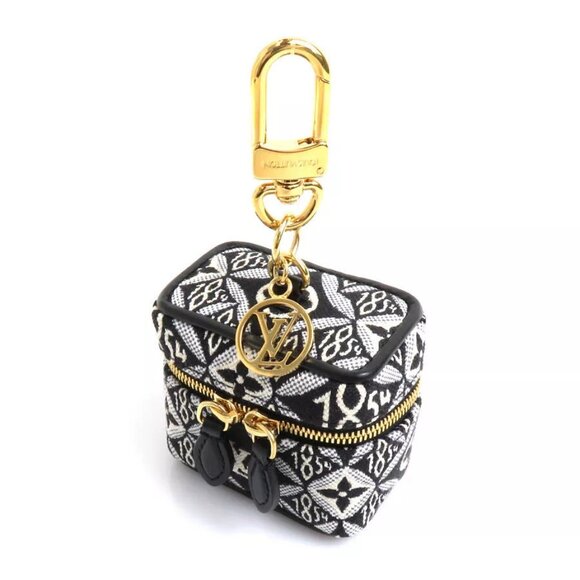 Auth LOUIS VUITTON Porte Cles Vanity Charm Black/White/Gold - Picture 5 of 10